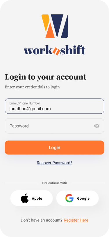 Mobile welcome dashboard
